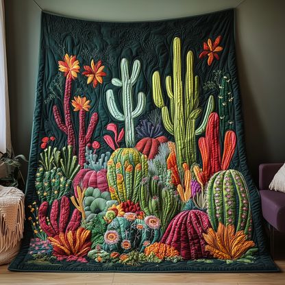 Night Blooming Cactus Quilted Blanket GFTOTL1869