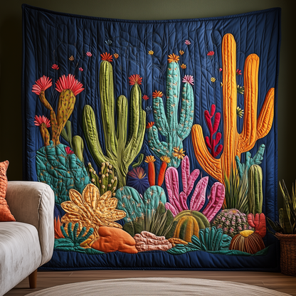 Night Blooming Cactus Quilted Blanket GFTOTL1870