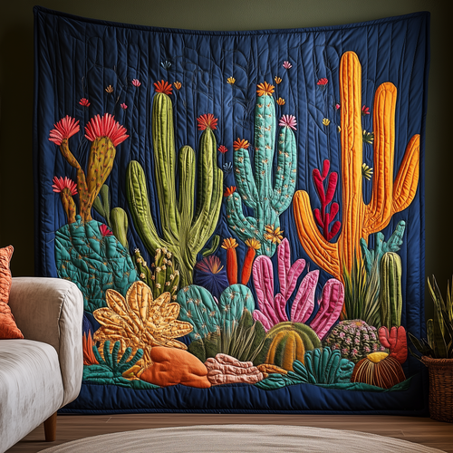 Night Blooming Cactus Quilted Blanket GFTOTL1870