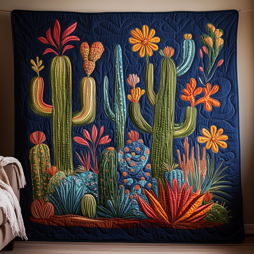 Night Blooming Cactus Quilted Blanket GFTOTL1872