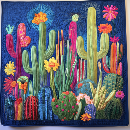 Night Blooming Cactus Quilted Blanket GFTOTL1875
