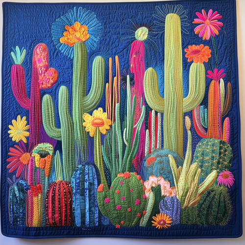 Night Blooming Cactus Quilted Blanket GFTOTL1875