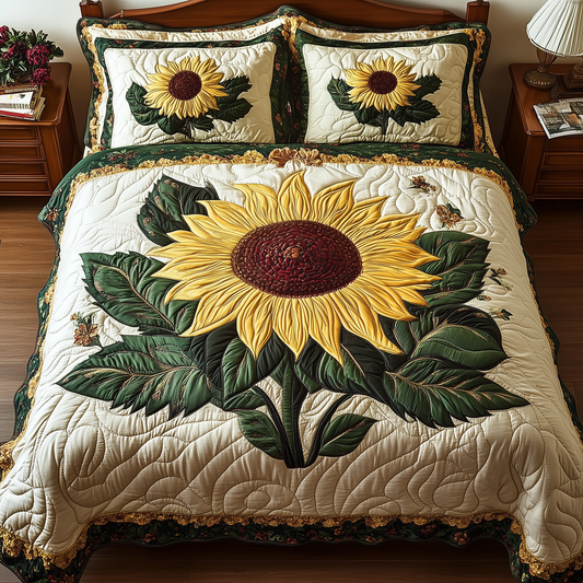 Sunflower 3-Piece Quilted Bedding Set GFTOTL1880