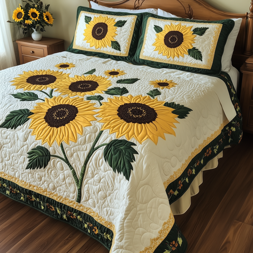 Sunflower 3-Piece Quilted Bedding Set GFTOTL1883