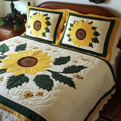 Sunflower 3-Piece Quilted Bedding Set GFTOTL1884