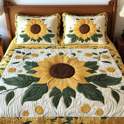 Sunflower 3-Piece Quilted Bedding Set GFTOTL1886