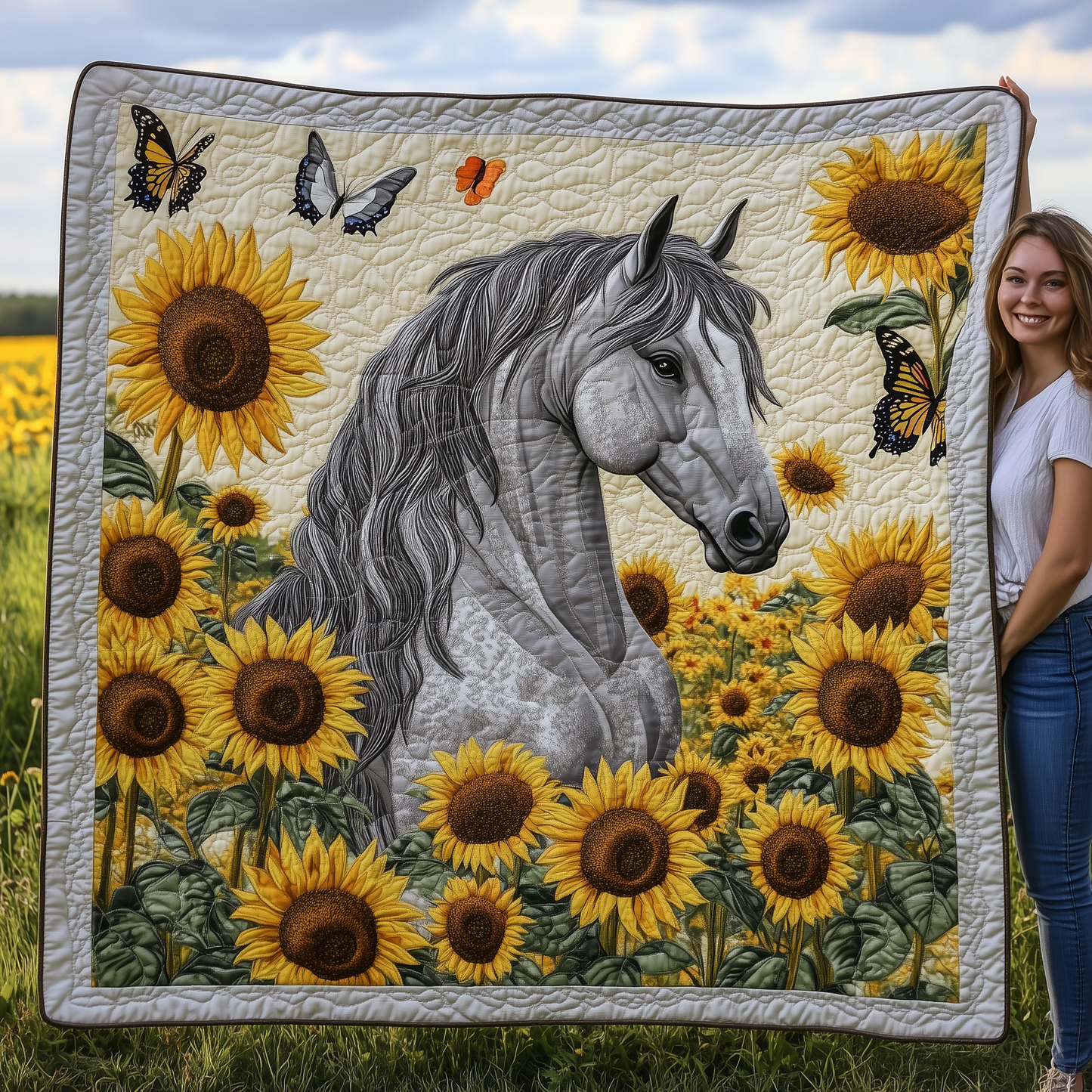 The Strong and Brave Horse Quilted Blanket GFTOTL1900