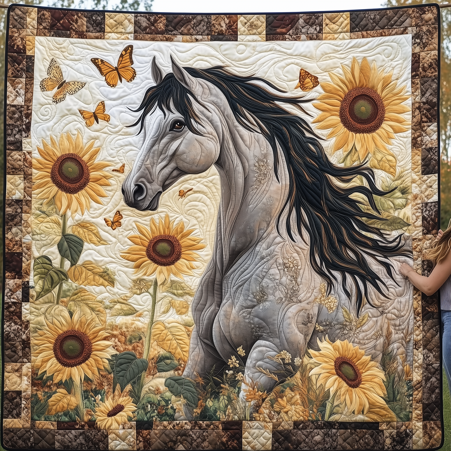 The Strong and Brave Horse Quilted Blanket GFTOTL1901