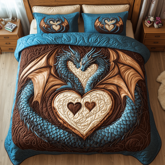 Aurora of Dragons 3-Piece Quilted Bedding Set GFTOTL1906