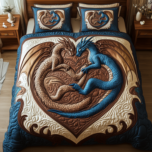 Aurora of Dragons 3-Piece Quilted Bedding Set GFTOTL1907