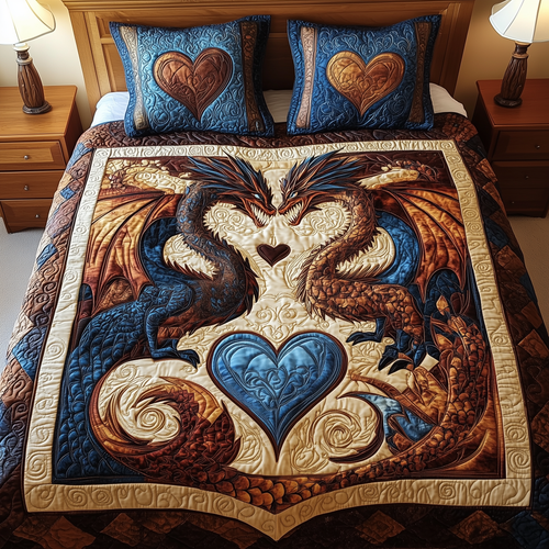 Aurora of Dragons 3-Piece Quilted Bedding Set GFTOTL1911