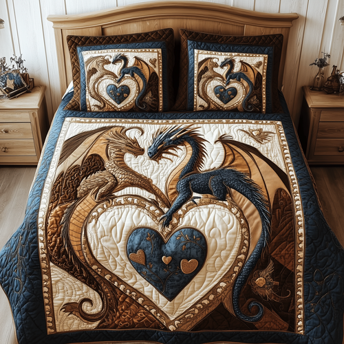 Aurora of Dragons 3-Piece Quilted Bedding Set GFTOTL1912