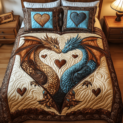 Aurora of Dragons 3-Piece Quilted Bedding Set GFTOTL1913