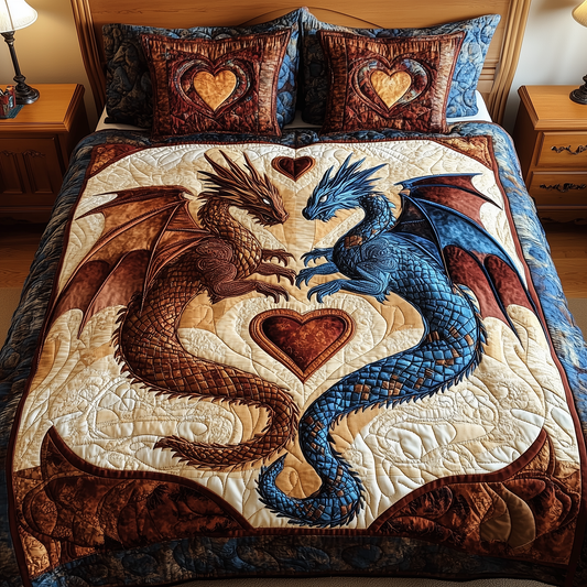 Aurora of Dragons 3-Piece Quilted Bedding Set GFTOTL1914