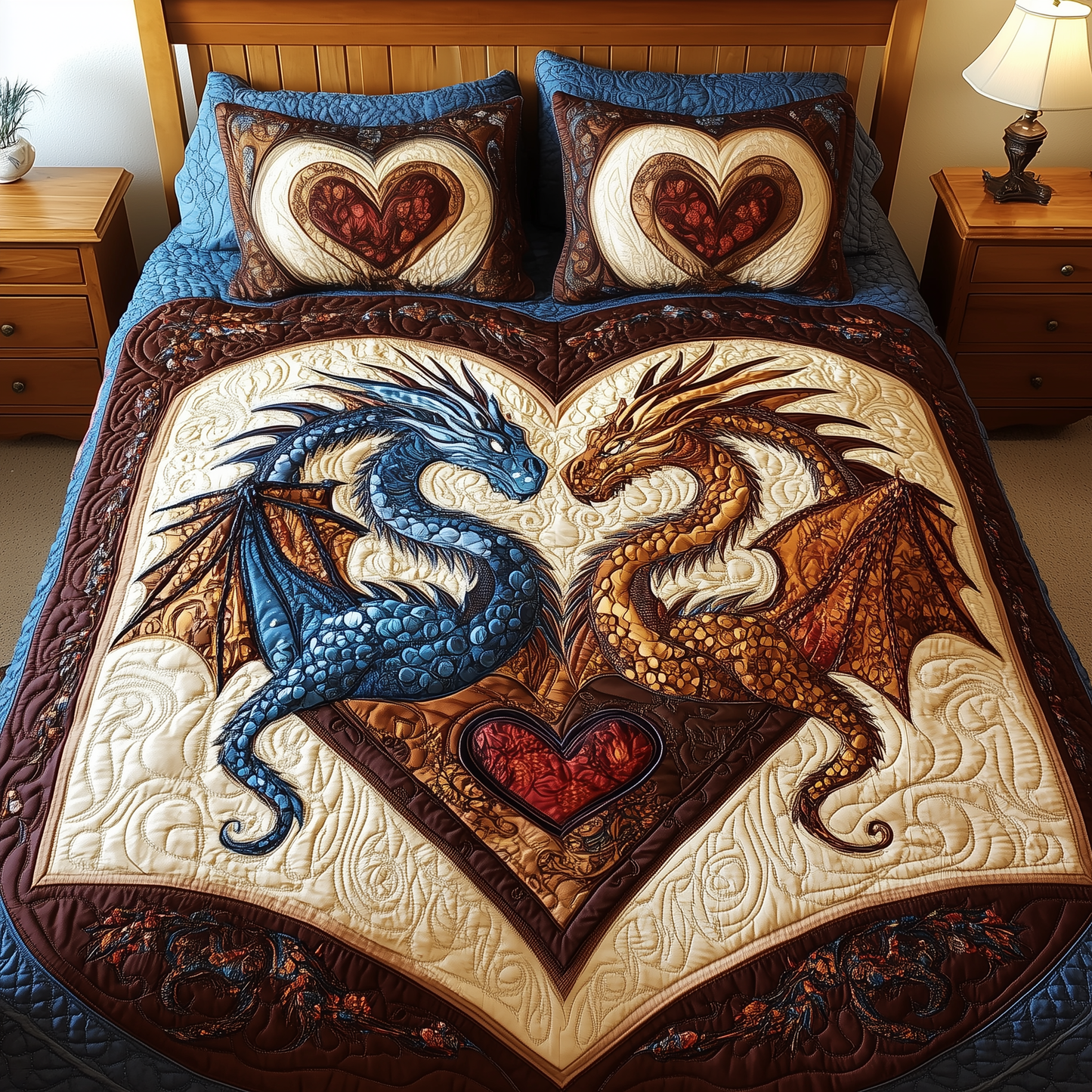 Aurora of Dragons 3-Piece Quilted Bedding Set GFTOTL1915