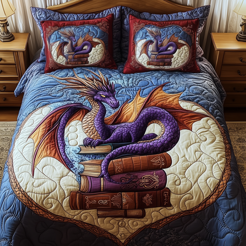 Wisdom Dragon 3-Piece Quilted Bedding Set GFTOTL1918