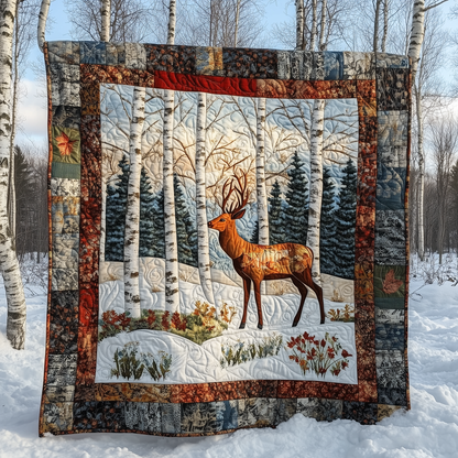 Winter Deer Quilted Blanket GFTOTL1940