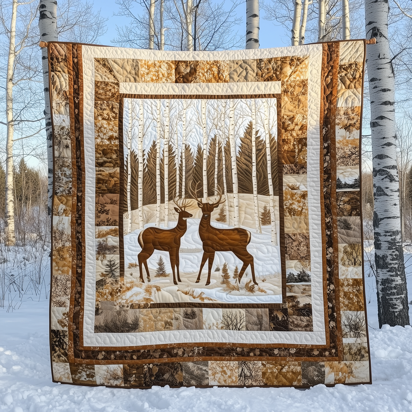 Winter Deer Quilted Blanket GFTOTL1944
