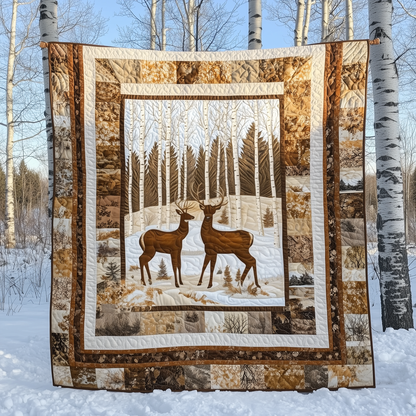 Winter Deer Quilted Blanket GFTOTL1944