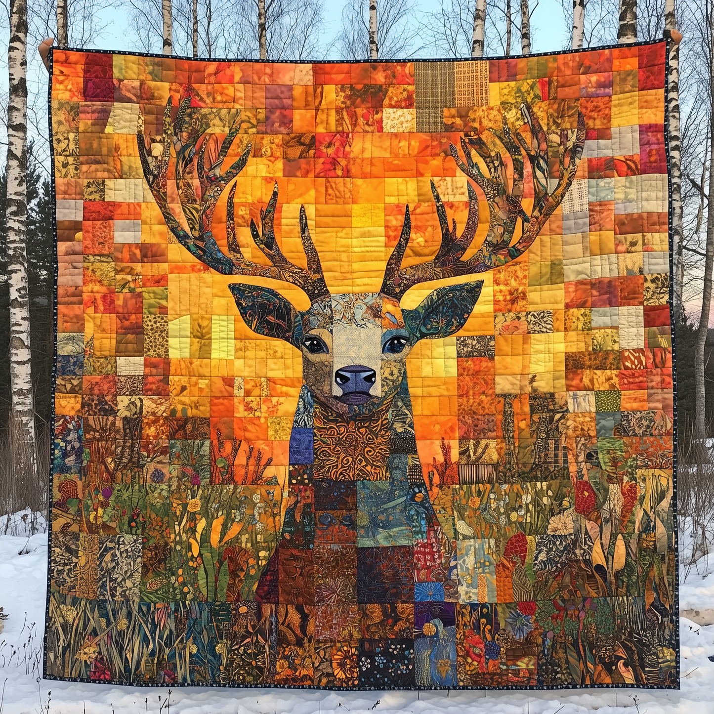 Vibrant Deer Quilted Blanket GFTOTL1948