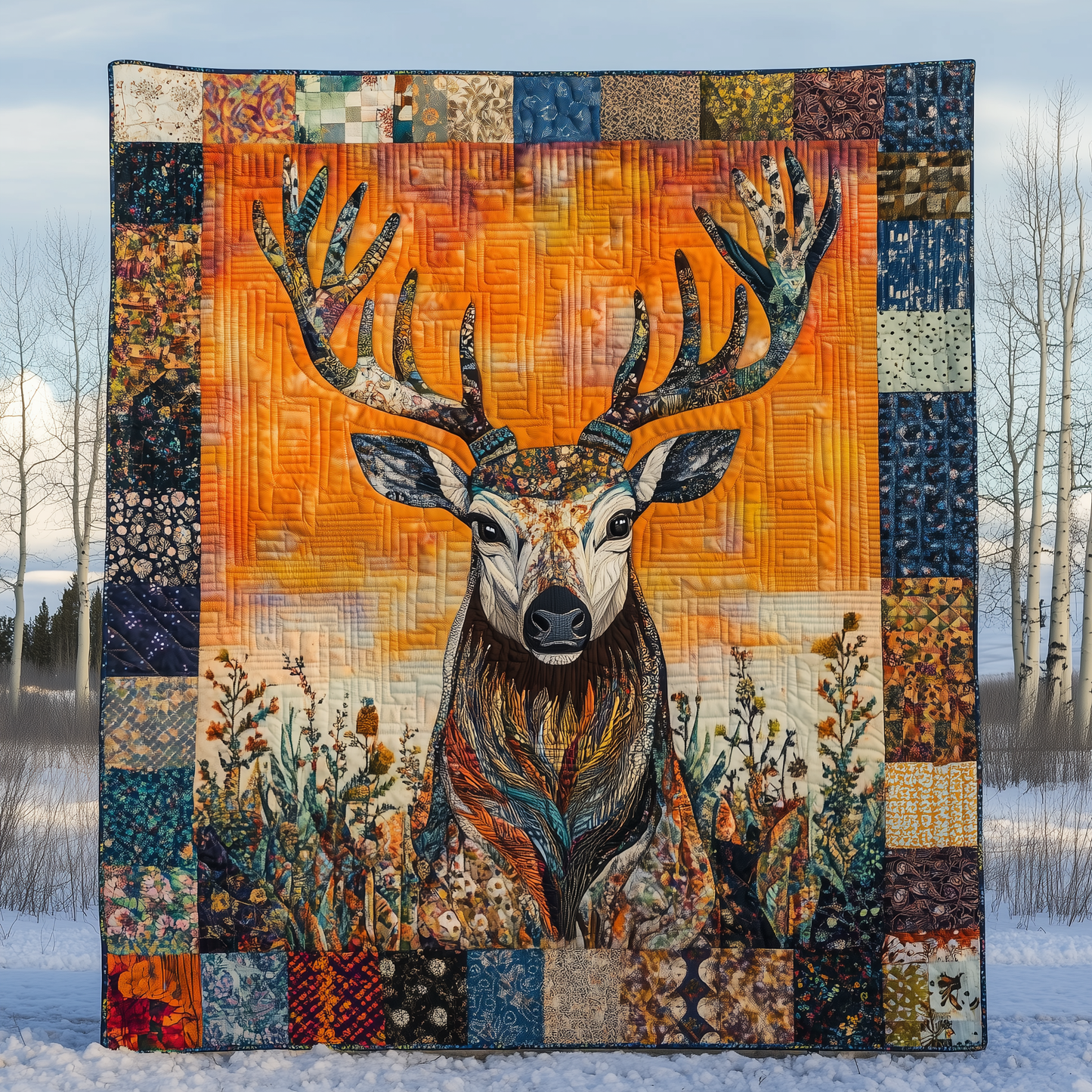 Vibrant Deer Quilted Blanket GFTOTL1949