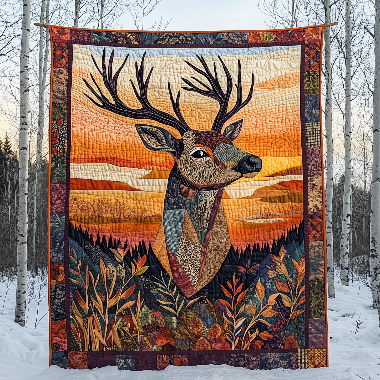 Vibrant Deer Quilted Blanket GFTOTL1954