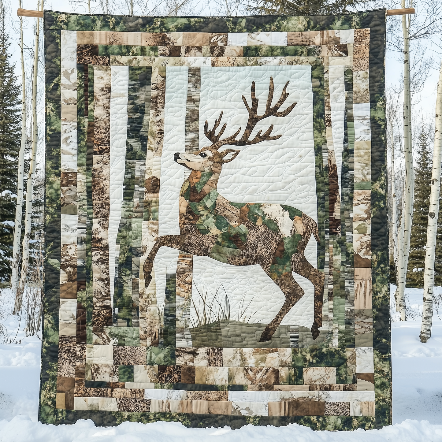 White Tail Deer Quilted Blanket GFTOTL1958
