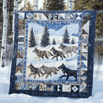 Native Winter Wolf Quilted Blanket GFTOTL1961