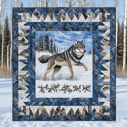 Native Winter Wolf Quilted Blanket GFTOTL1963