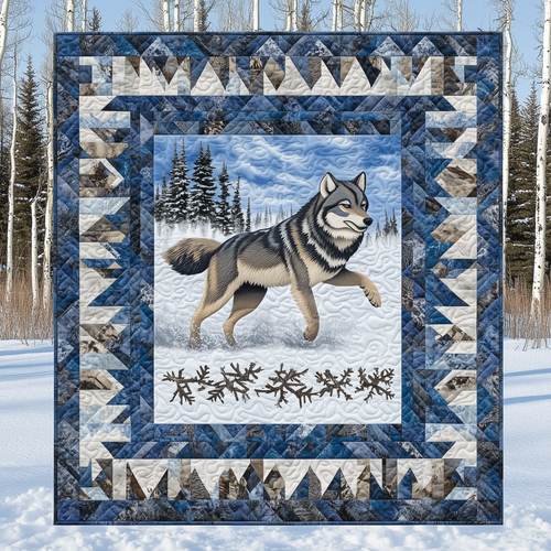 Native Winter Wolf Quilted Blanket GFTOTL1963