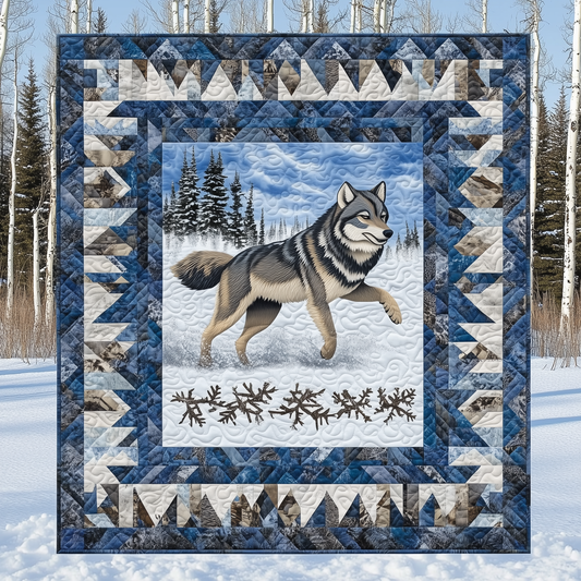 Native Winter Wolf Quilted Blanket GFTOTL1963