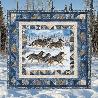 Native Winter Wolf Quilted Blanket GFTOTL1964