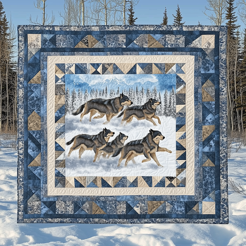 Native Winter Wolf Quilted Blanket GFTOTL1964