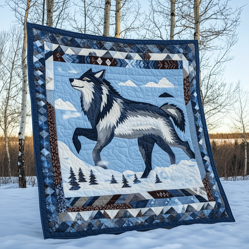 Native Winter Wolf Quilted Blanket GFTOTL1966