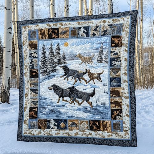 Native Winter Wolf Quilted Blanket GFTOTL1968