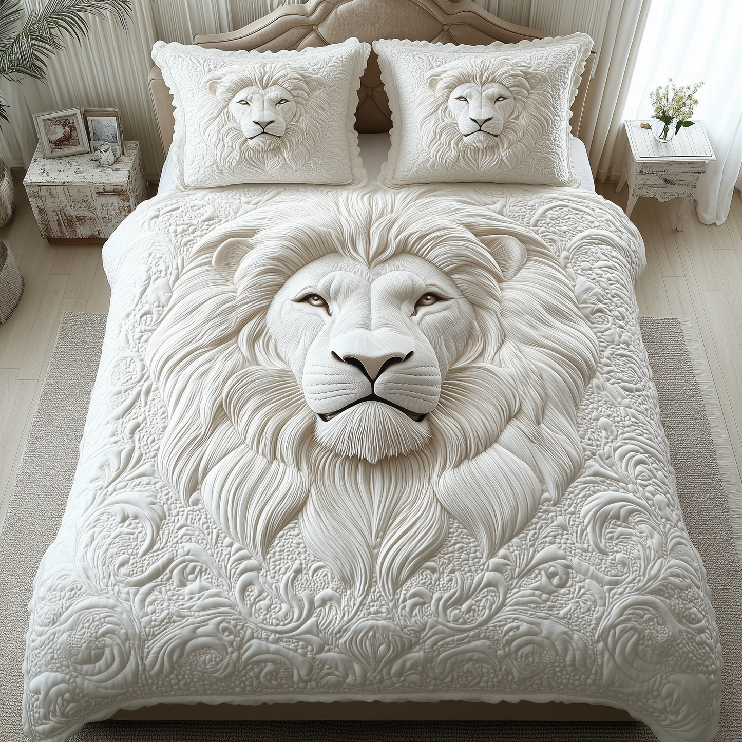Majestic Lion King 3-Piece Quilted Bedding Set GFTOTL1988