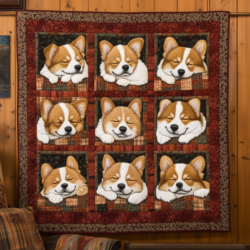 Sleeping Corgi Squad Quilted Blanket GFTOTL1996