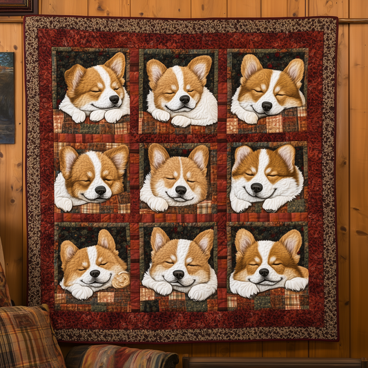 Sleeping Corgi Squad Quilted Blanket GFTOTL1996