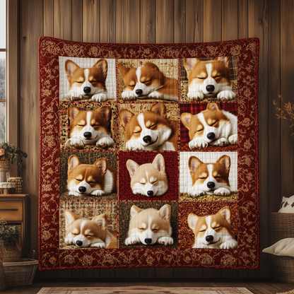Sleeping Corgi Squad Quilted Blanket GFTOTL1998
