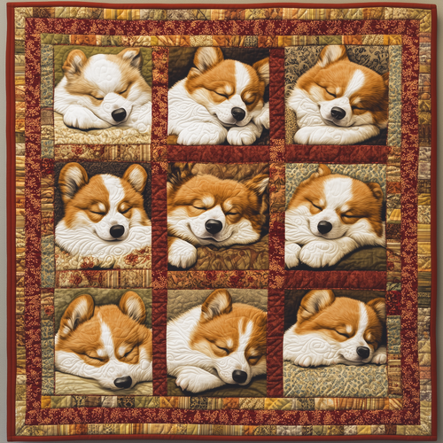 Sleeping Corgi Squad Quilted Blanket GFTOTL1999