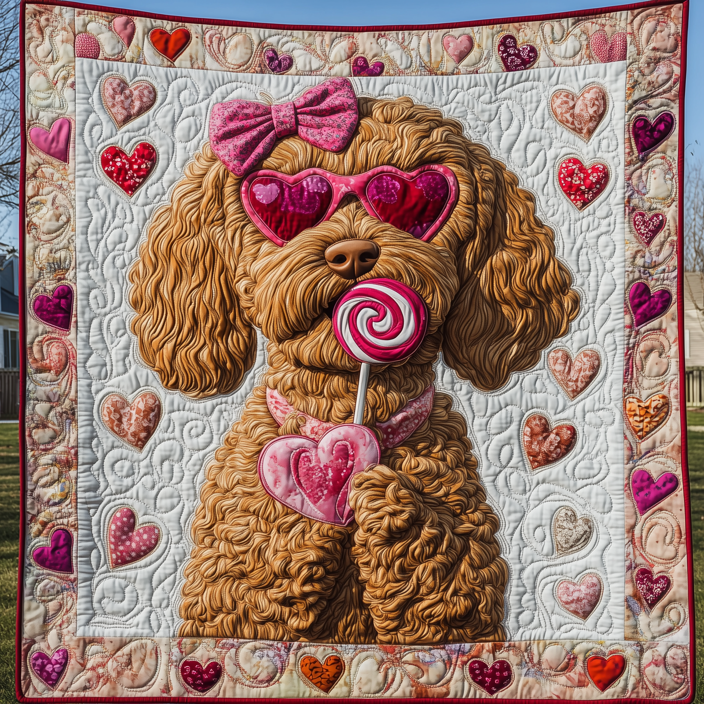 Goldendoodle Coquette Quilted Blanket GFTOTL2001