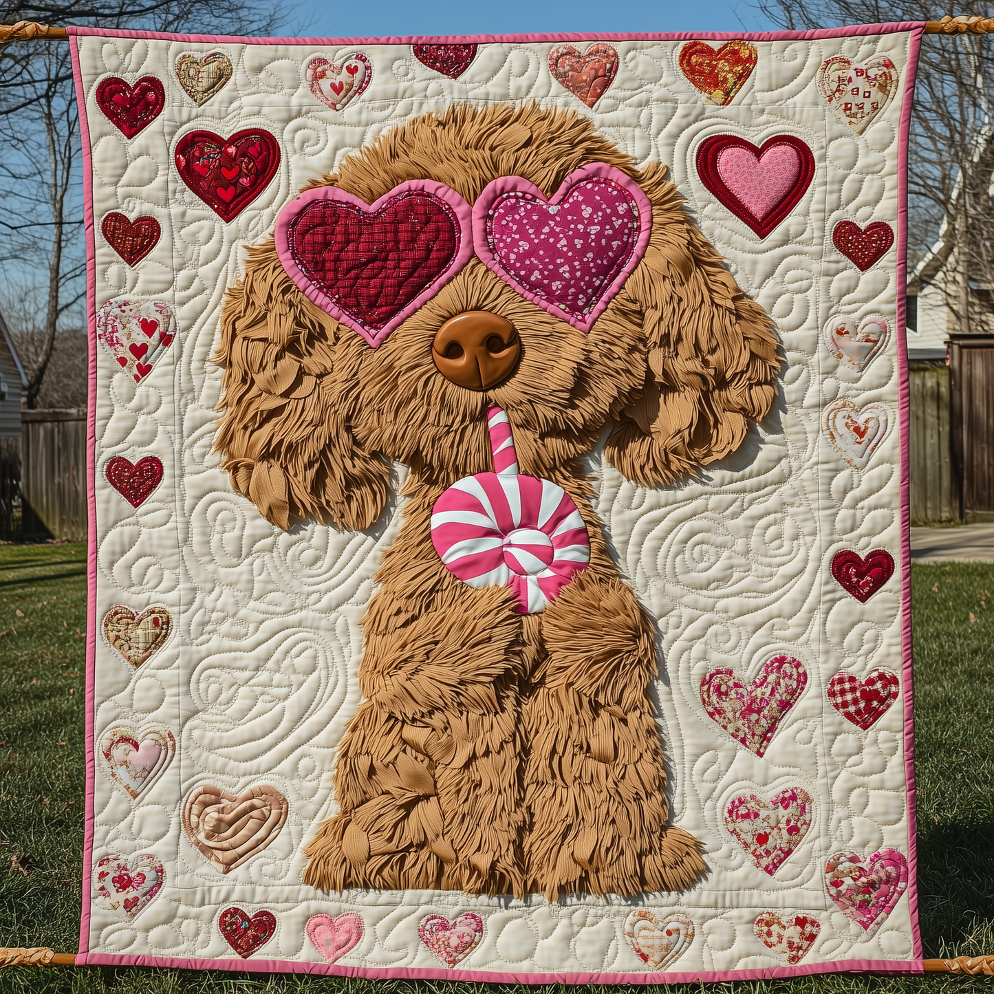 Goldendoodle Coquette Quilted Blanket GFTOTL2005