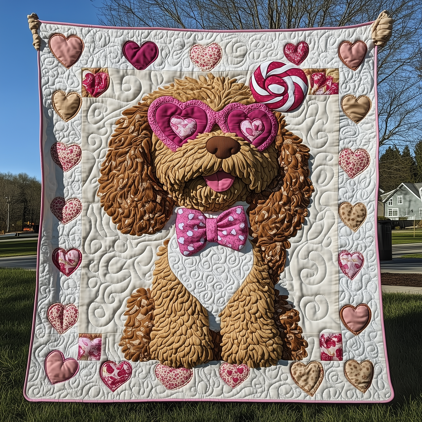 Goldendoodle Coquette Quilted Blanket GFTOTL2006