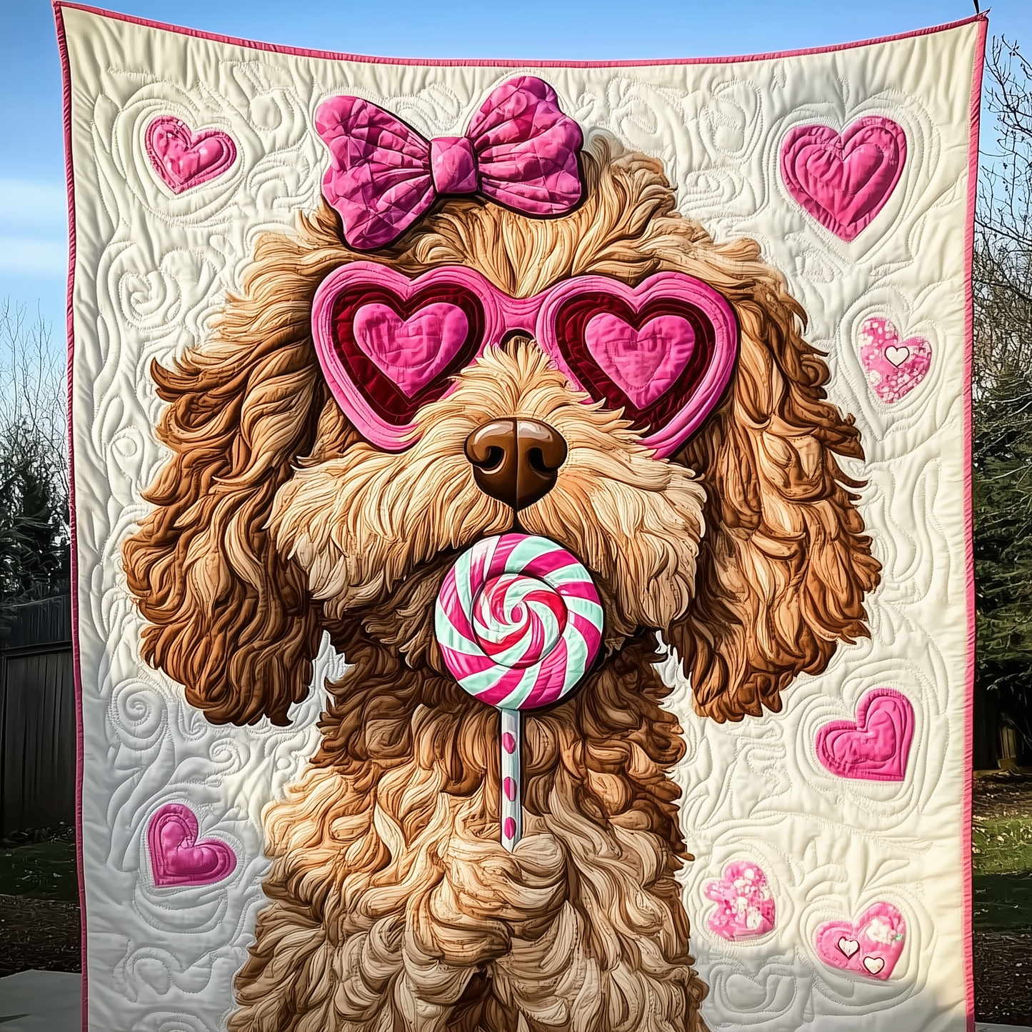 Goldendoodle Coquette Quilted Blanket GFTOTL2007