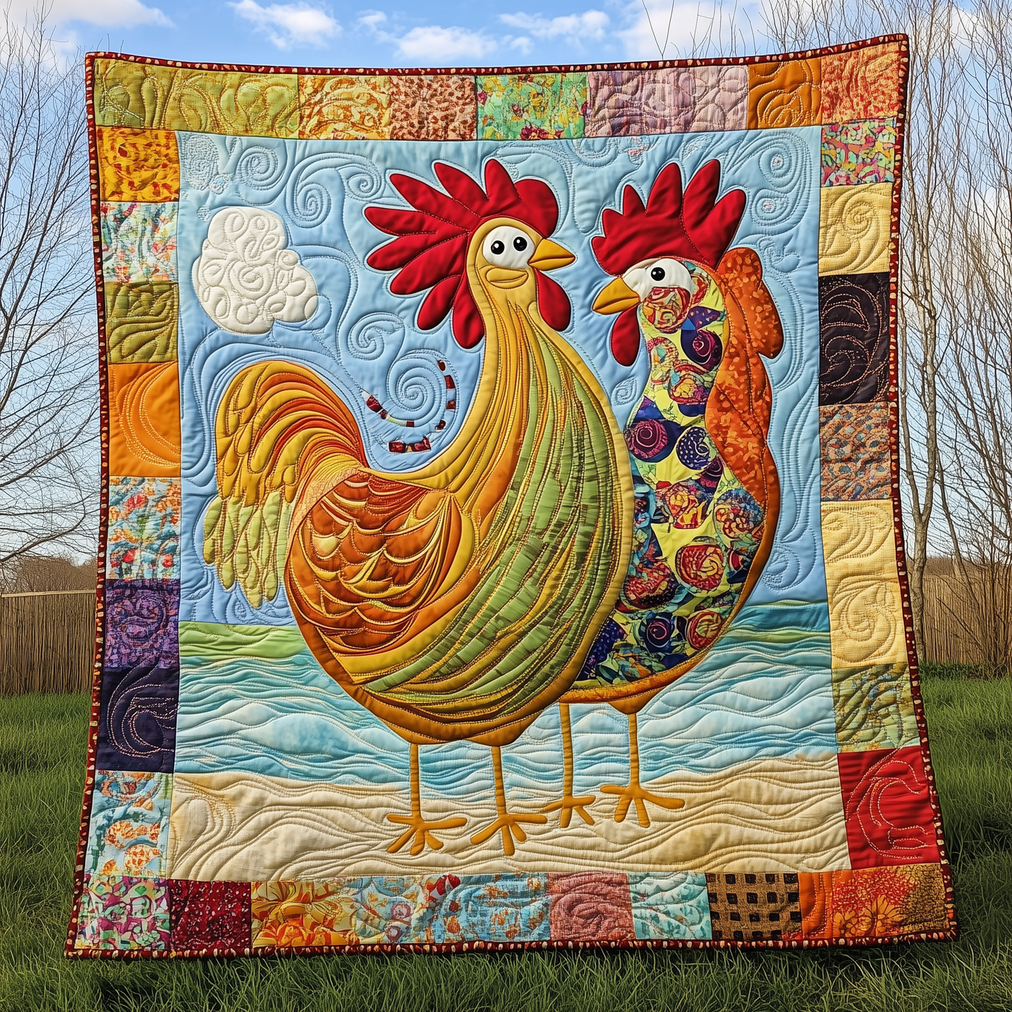 Chicken Vacation Quilted Blanket GFTOTL2027