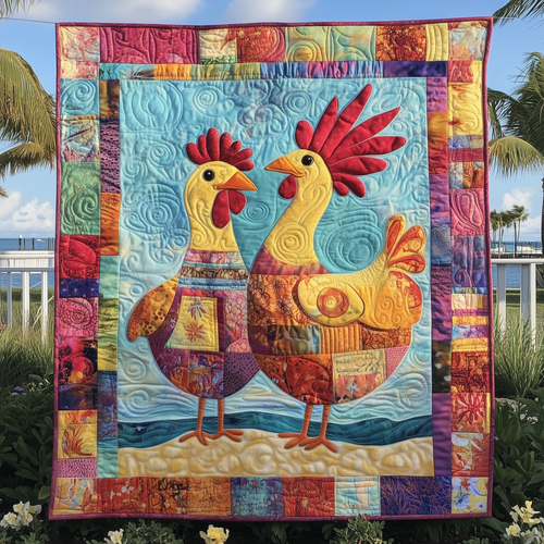 Chicken Vacation Quilted Blanket GFTOTL2028