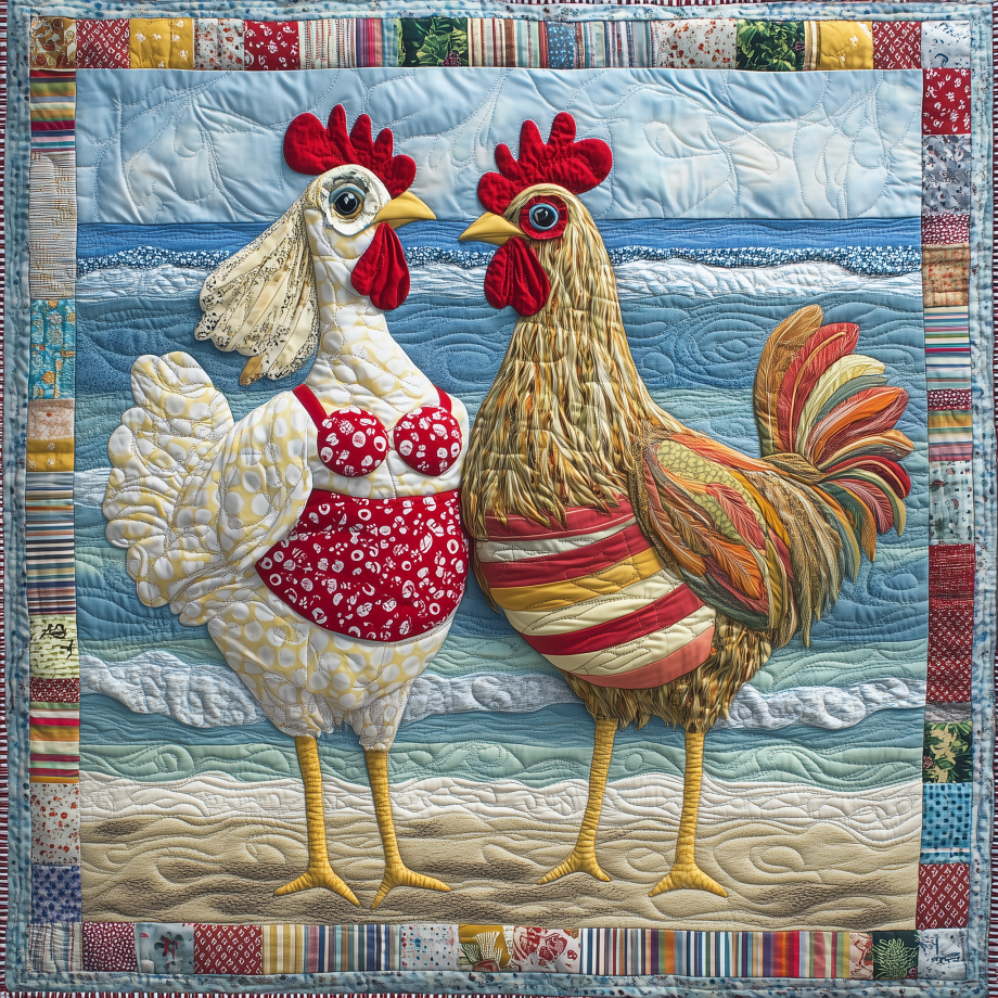 Chicken Vacation Quilted Blanket GFTOTL2029