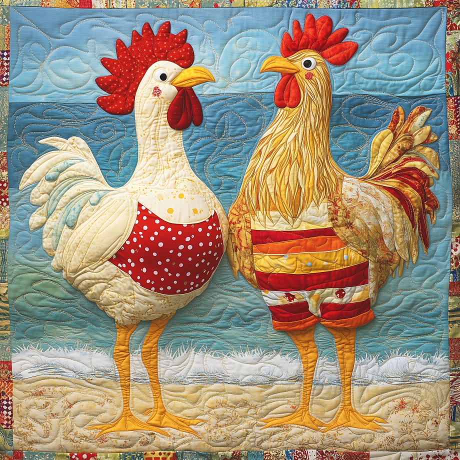 Chicken Vacation Quilted Blanket GFTOTL2030