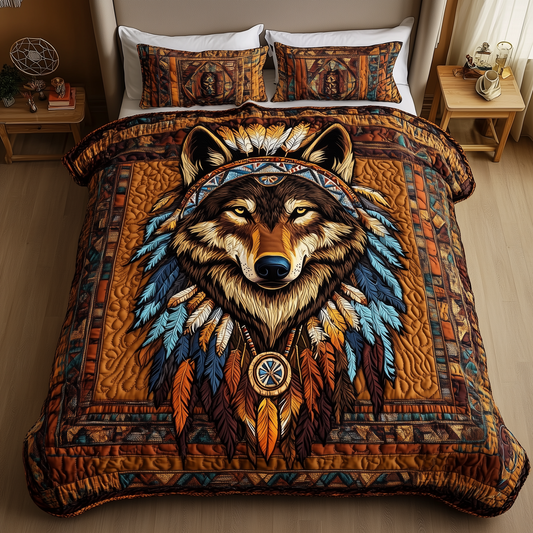 Native American Wolf Quilted Blanket GFTOTL2067