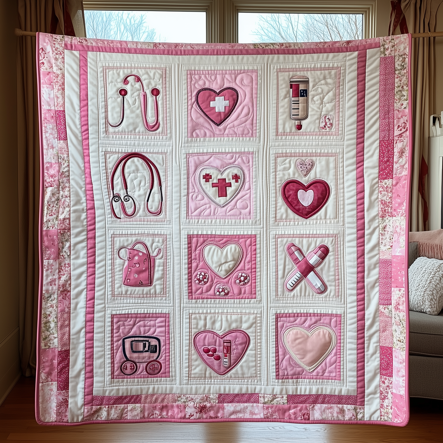Valentine for Nurse Quilted Blanket GFTOTL2073